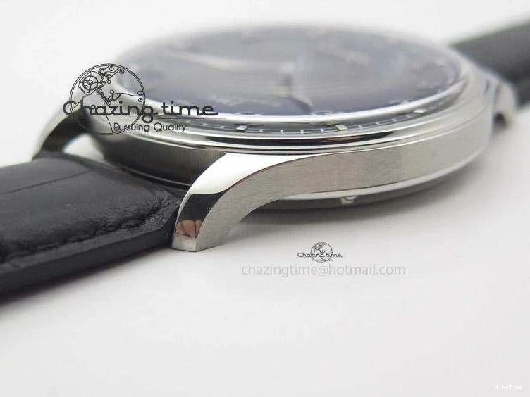 MIROTIME 0322 Portuguese IW545407 Black Dial ZF 1:1 Best Edition On Dark Blue Leather Strap DailyWear 7337